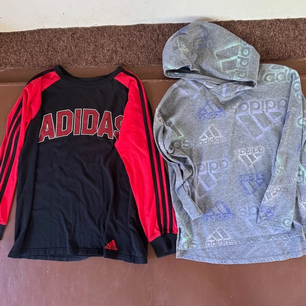 2 Adidas Kids' Long Sleeve T-shirts. Youth M (10/12)